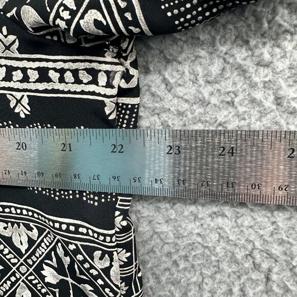 Alfred Dunner Womens Top 16 Petite Black Striped Short Sleeve Button Front Shirt - Picture 6 of 8